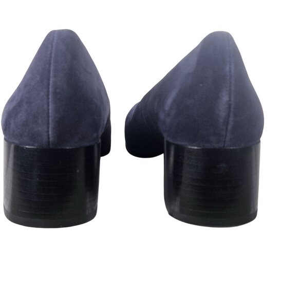 J. Jill Women’s Navy Suede Pumps 7M Block Heel, Light Academia, Quiet Luxury - Picture 9 of 12